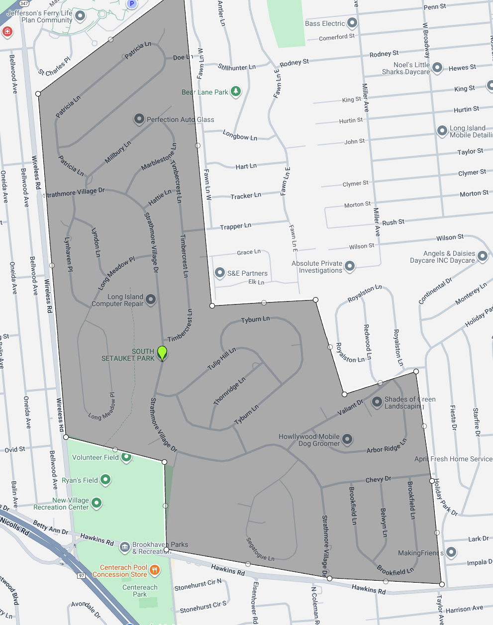 South Setauket Park Map