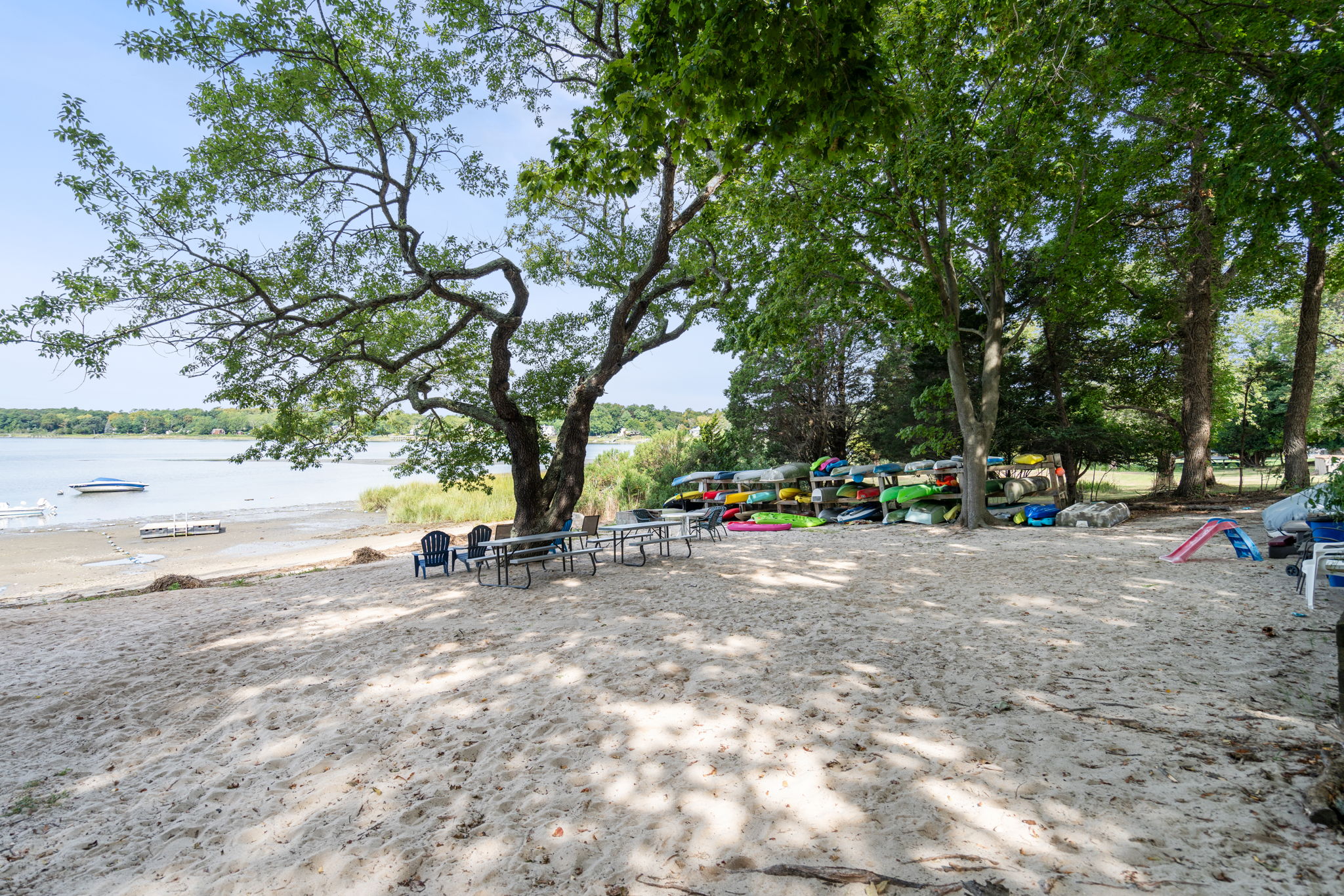 Conscience Bay waterfront view Strongs Neck Real Estate Setauket NY private beach area