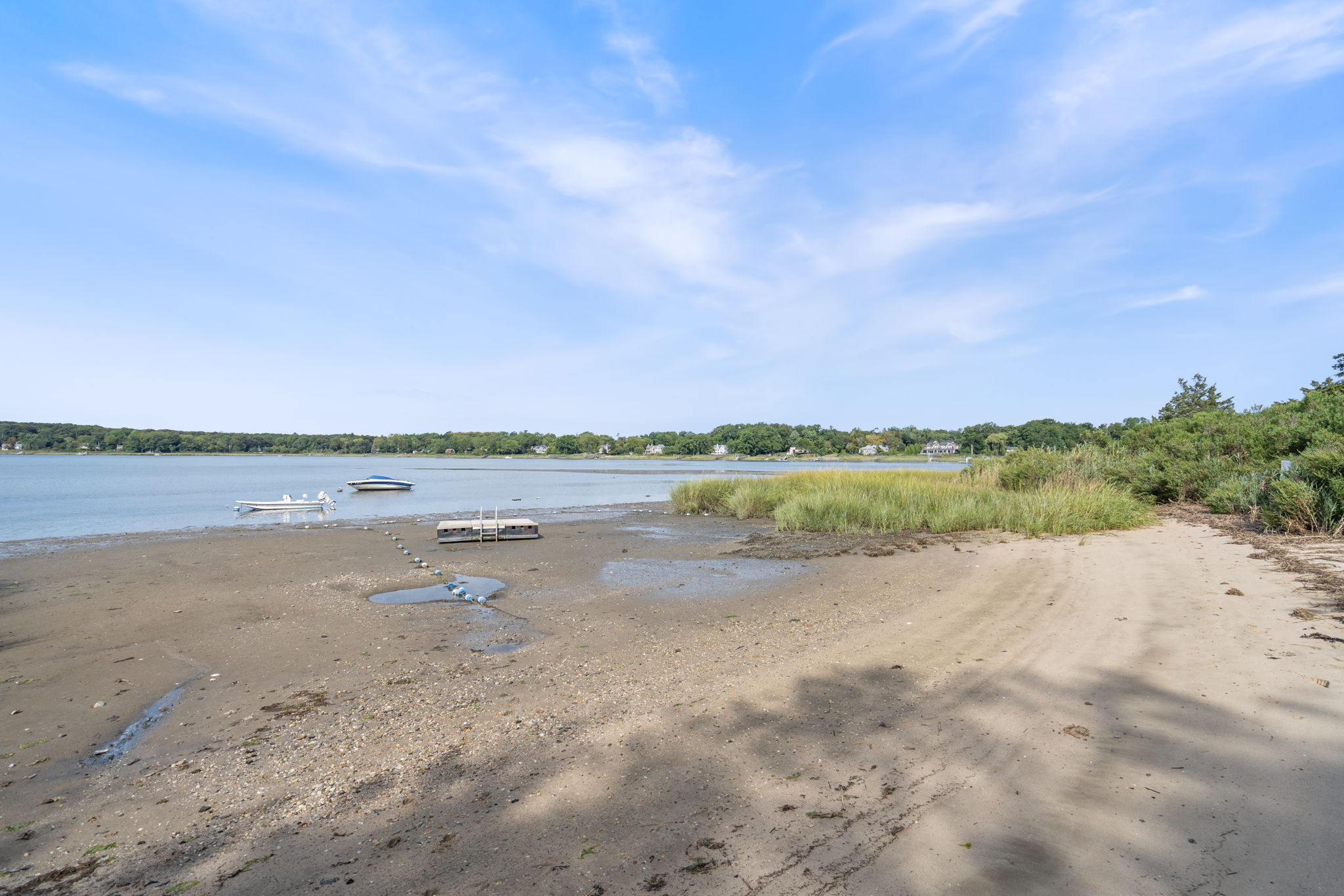 Conscience Bay shoreline view Strongs Neck Setauket NY waterfront